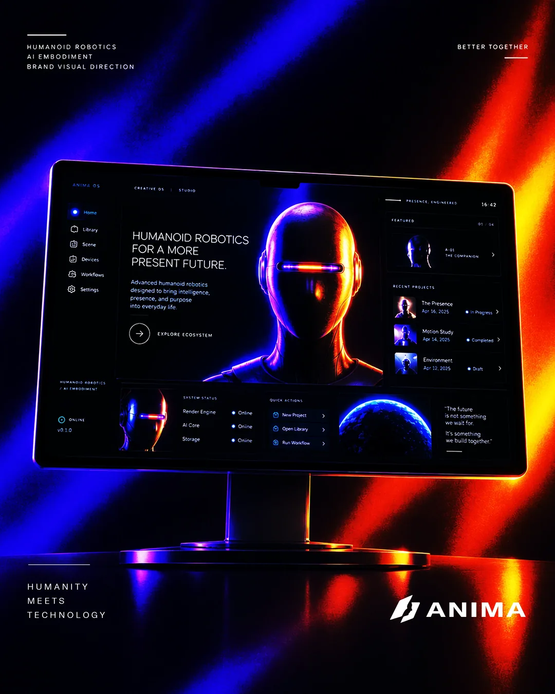 ANIMA — humanoid robotics / identity, frame 04